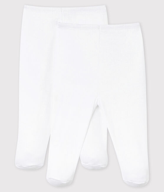 Babies' White Trousers with Feet - 2-Pack ECUME white