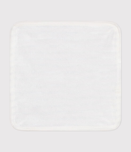 Stripy cotton and terry baby wipes MARSHMALLOW white/SMOKING blue