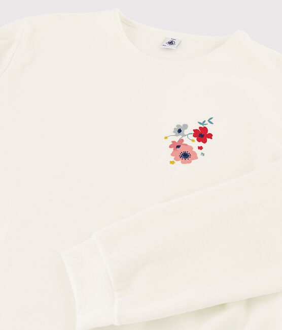 Girls' or Women's Velour Pyjamas MARSHMALLOW white/BRUME