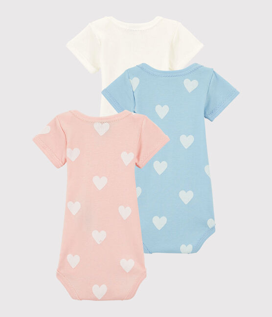 Baby Girls' Pastel Short-Sleeved Organic Cotton Bodysuits - 3-Pack variante 1