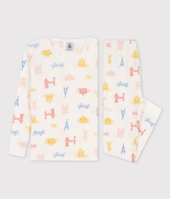 Unisex Snugfit Paris Print Cotton Pyjamas MARSHMALLOW white/MULTICO white