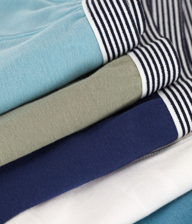 Boys' Plain Cotton Boxer Shorts - Pack of 5 multicolor