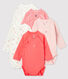 Babies' Long-sleeved Wrapover Organic Cotton Bodysuits - 5-Pack