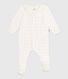 Babies' heart-print velour pyjama suit with a collar