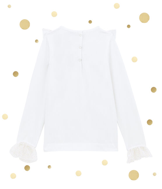 Girl's long sleeved blouse MARSHMALLOW white