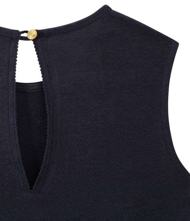 Women's linen sleeveless top blue