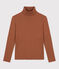 Women's Iconic Cotton Roll Neck T-Shirt CINA brown