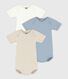 Babies' Plain Short-Sleeved Cotton Bodysuits - 3-Pack