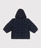 Babies' printed puffer jacket with a retractable hood SMOKING blue/MARSHMALLOW white