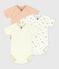 Pack of babies' short-sleeved printed cotton wrapover bodies variante 1