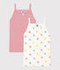 Pack of 2 children's cotton tank tops with hearts