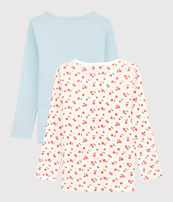 Girls' Floral Print Long-Sleeved Organic Cotton T-Shirts - 2-Pack variante 1