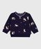 Babies' seagull print cotton hoodie SOIR blue/MULTICO