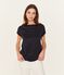 Women's Short-Sleeved Cotton Sea Island T-Shirt MARINE blue