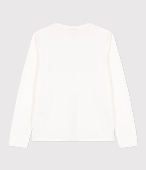 Women's The Straight long-sleeved V-necked fine jersey T-shirt ECUME white
