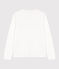 Women's The Straight long-sleeved V-necked fine jersey T-shirt ECUME white