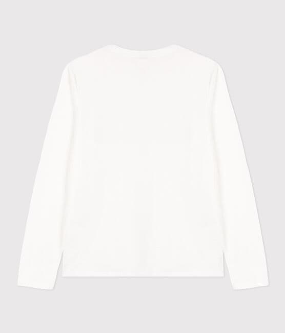Women's The Straight long-sleeved V-necked fine jersey T-shirt ECUME white