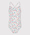 Children's one-piece floral swimsuit MARSHMALLOW white/MULTICO white