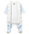 Baby boys' pinstriped velour bodyjama FRAICHEUR blue/ECUME white