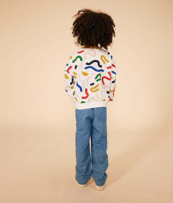 Boys' & Children's Lightweight Printed Fleece Sweatshirt MARSHMALLOW white/MULTICO white