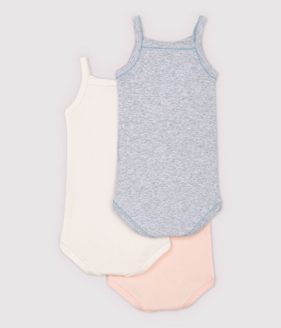 Baby Girls' Strappy Organic Cotton Bodysuits - 3-Pack variante 1