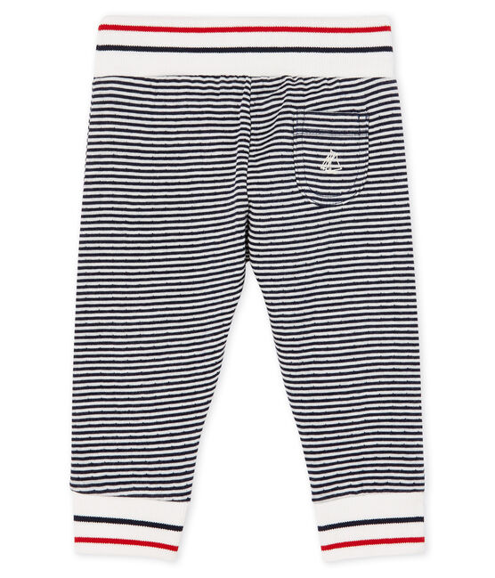 Baby Tube Knit Trousers SMOKING blue/MULTICO CN white