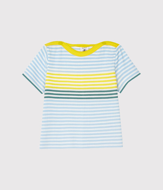 Stripy T-shirt for baby boys MARSHMALLOW white/MULTICO white