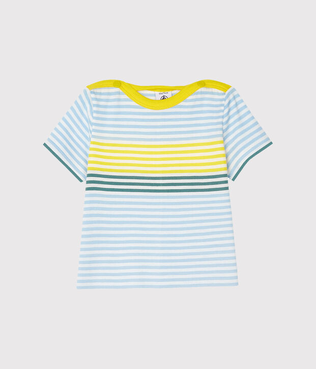 Stripy T-shirt for baby boys white/multicolor