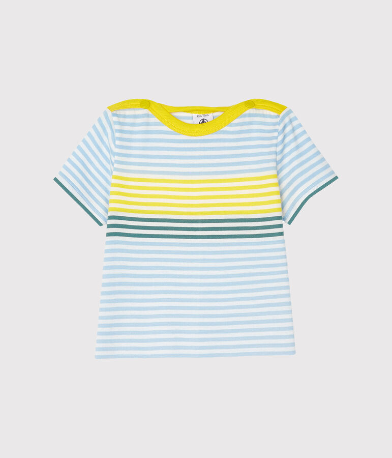 Stripy T-shirt for baby boys white/multicolor