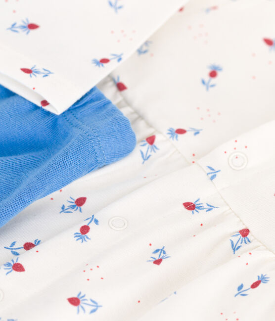 Babies' cotton dress and leggings MARSHMALLOW white/MULTICO white