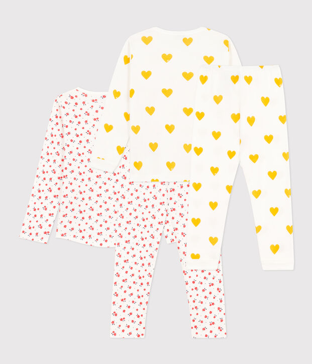 Girls' Heart and Flower Cotton Pyjamas - 2-Pack multicolor
