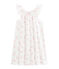 Girls' Fine Cotton Nightdress MARSHMALLOW white/ROSE pink