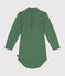 Babies' long-sleeved rollneck cotton bodysuit PALMERAIE green
