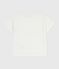 Babies' short-sleeved plain cotton T-shirt MARSHMALLOW white