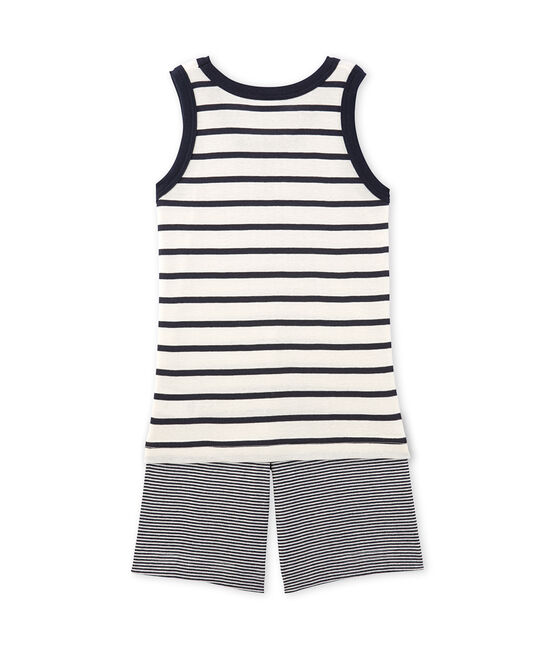 Pyjacourt garçon rayé COQUILLE beige/SMOKING blue