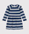 Girls' long-sleeved dress in thick cotton MEDIEVAL blue/MONTELIMAR