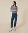 Women's Iconic Plain Cotton V-neck T-Shirt BEACH blue
