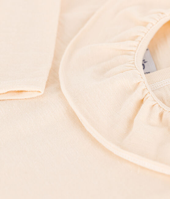 Babies' Long-Sleeved Slub Jersey Blouse AVALANCHE Ecru