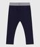 Babies' thick plain cotton jeggings SMOKING blue