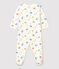 Babies' Monkey Themed Organic Cotton Sleepsuit MARSHMALLOW white/MULTICO white