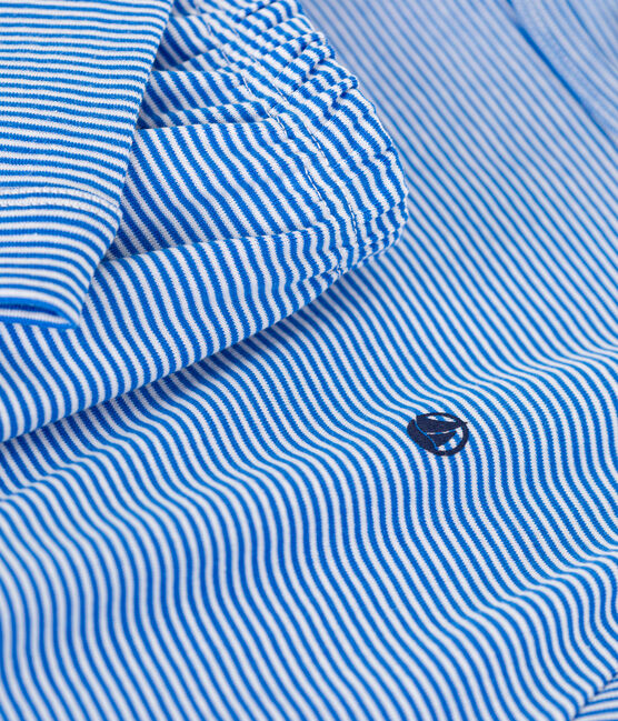Junior Stripy Cotton Pyjamas DELPHINIUM /MARSHMALLOW