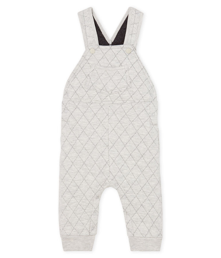 Baby Boys' Long Quilted Tube-Knit Dungarees grey
