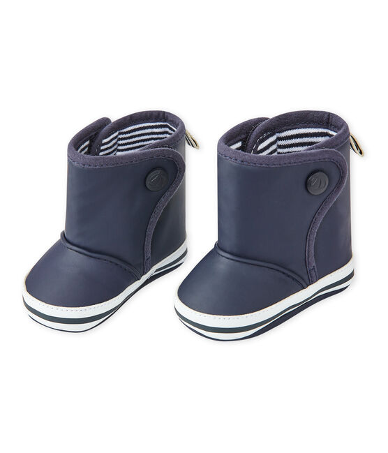 Unisex baby waxed bootees SMOKING blue