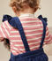 Babies' thick cotton Breton top ROSEWOOD pink/AVALANCHE