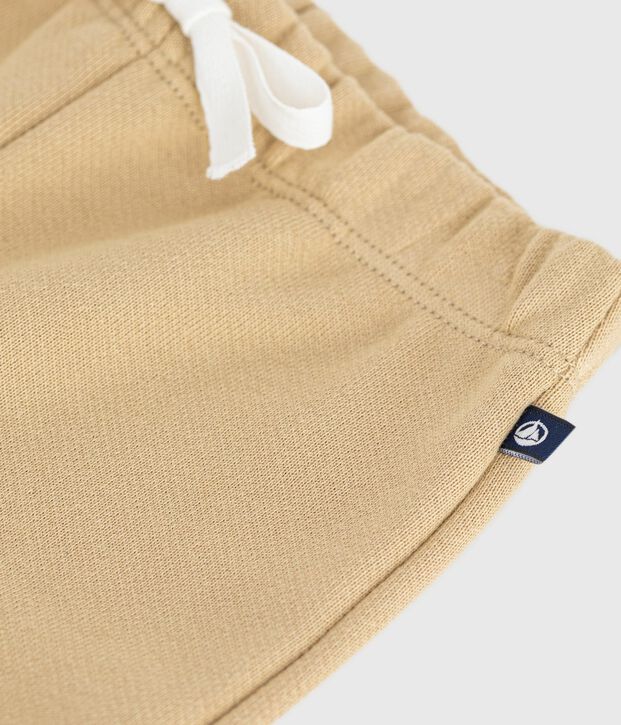 Babies' jogging bottoms in plain cotton beige