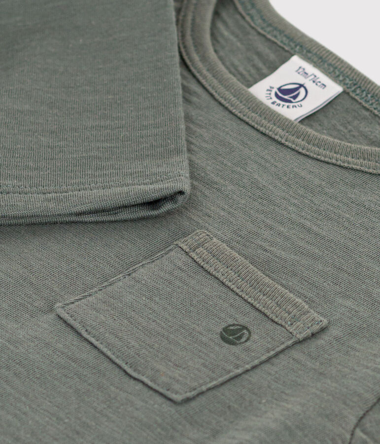 Babies' Long-Sleeved Slub Jersey T-Shirt THUYA green