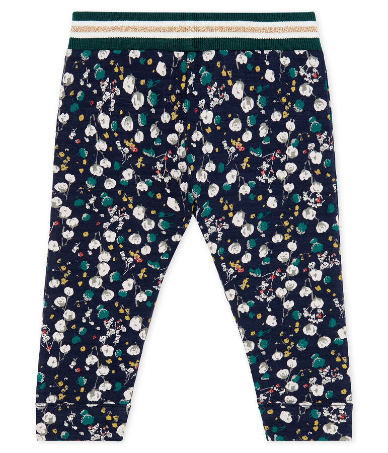 Baby Girls' Printed Tube Knit Trousers blue/multicolor
