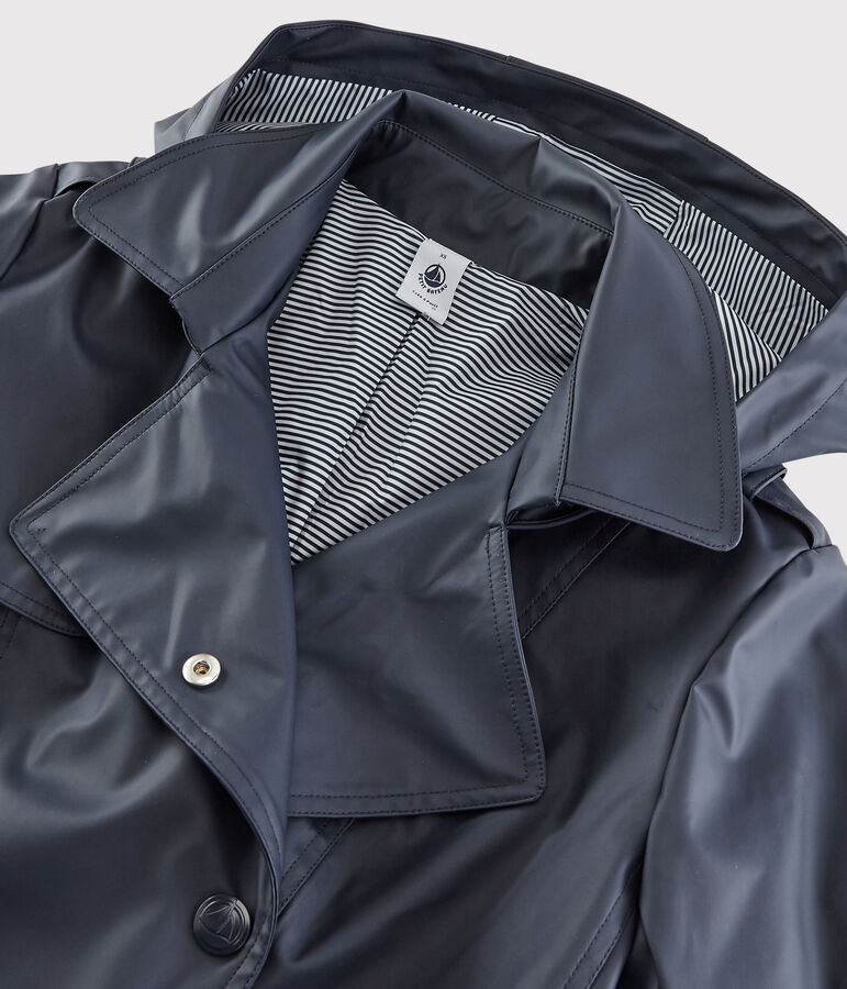 Women's Hooded Trench Coat SMOKING blue