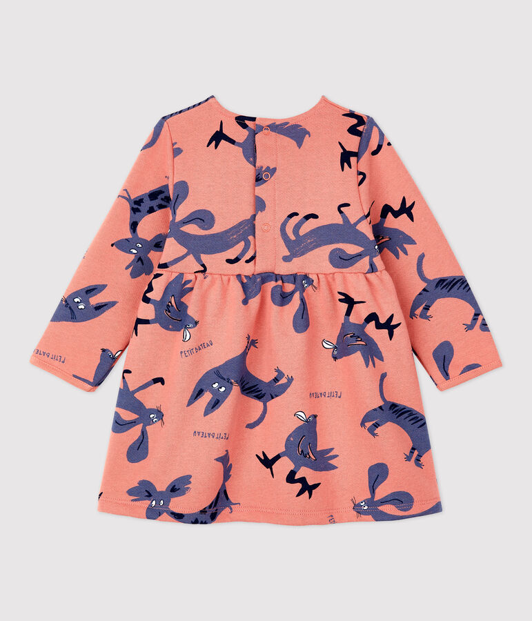 Babies' Fleece Animal Print Dress pink/multicolor