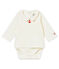 Baby boy's long sleeved blouse bodysuit MARSHMALLOW white